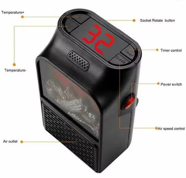 🔥🏠 Mini Calefactor Tipo Chimenea con Control Remoto – Calor Rápido para tu Espacio