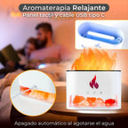 🔥✨ Difusor de Aromas con Efecto Llama y Piedra de Sal – Humidificador USB