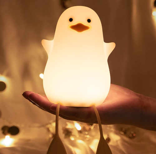 🦆✨ Lámpara Patito LED de Silicona – Luz Cálida para Dormitorio