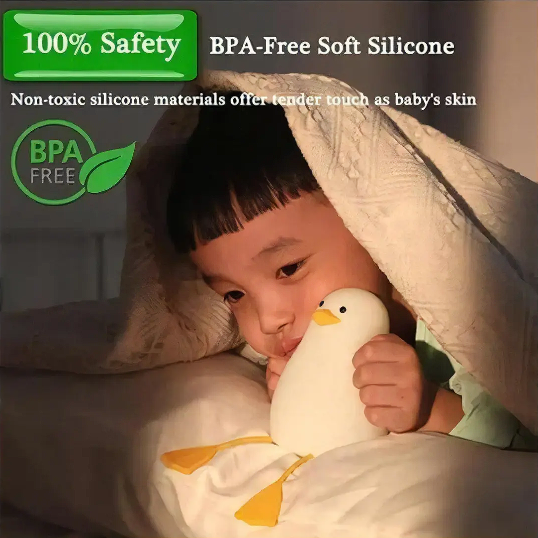 🦆✨ Lámpara Patito LED de Silicona – Luz Cálida para Dormitorio