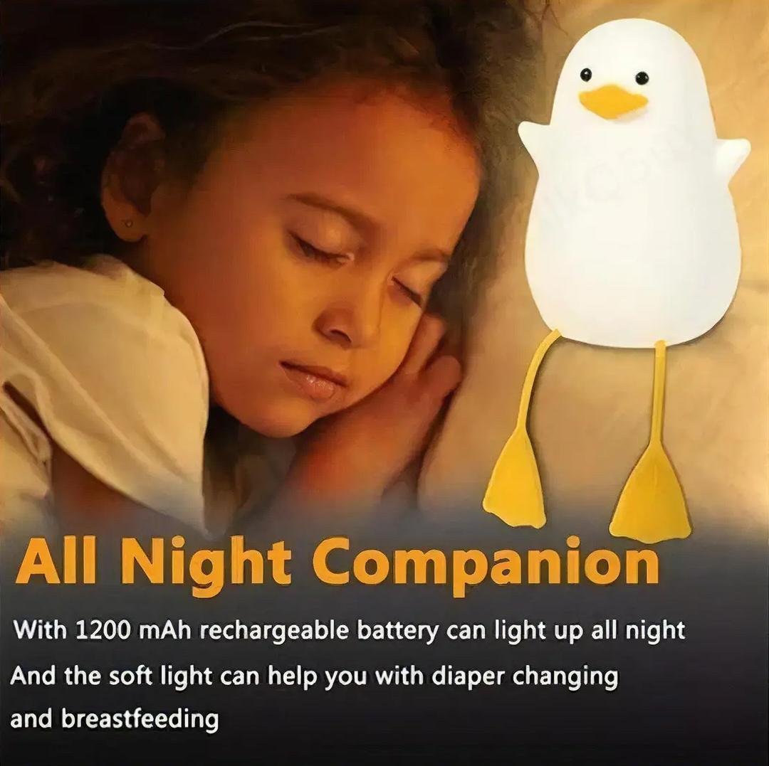 🦆✨ Lámpara Patito LED de Silicona – Luz Cálida para Dormitorio