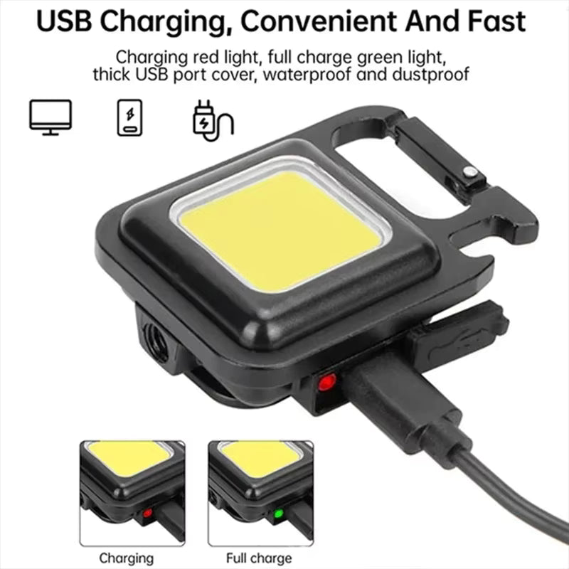 🔦 Mini Linterna LED Recargable Tipo Llavero  ⚡ – Luz Portátil Multifuncional