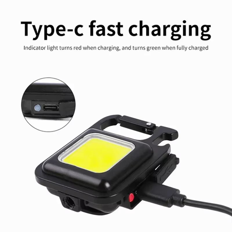 🔦 Mini Linterna LED Recargable Tipo Llavero  ⚡ – Luz Portátil Multifuncional