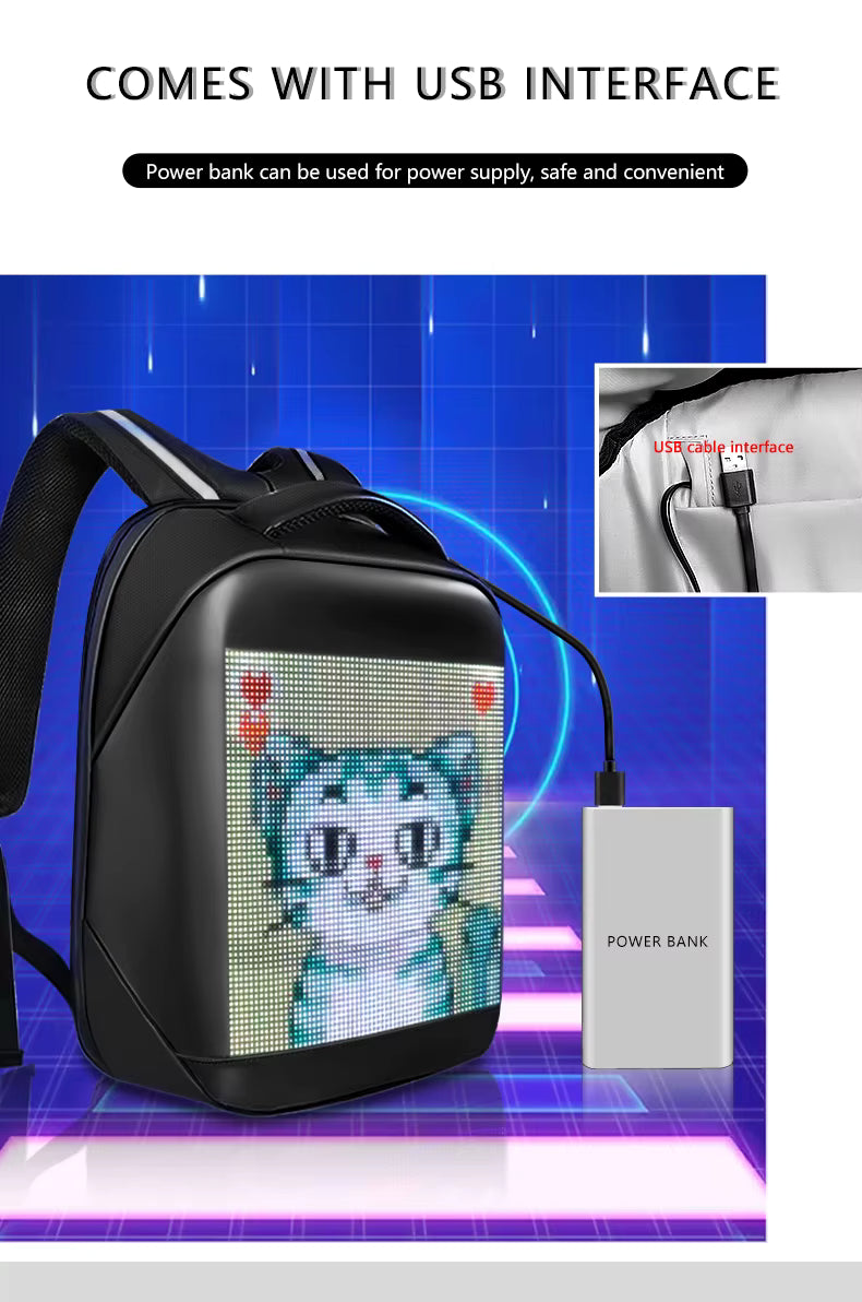 🎒✨ Mochila LED Inteligente con Bluetooth – Personaliza tu estilo en movimiento