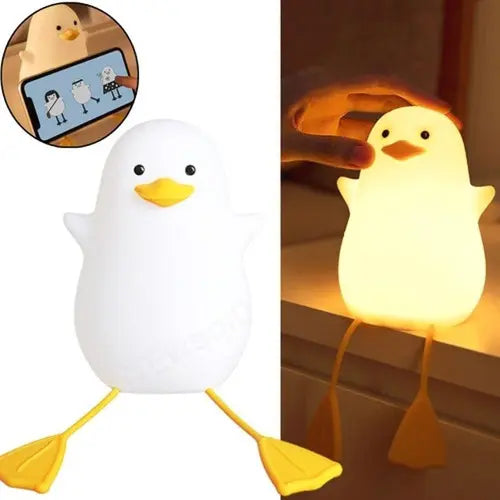 🦆✨ Lámpara Patito LED de Silicona – Luz Cálida para Dormitorio