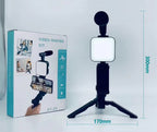 ✨ Kit de Grabación de Video con Trípode, Luz LED, Micrófono y Bluetooth🎥